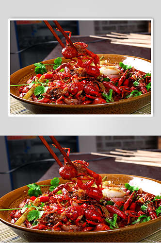 干锅火爆龙虾美食高清图片