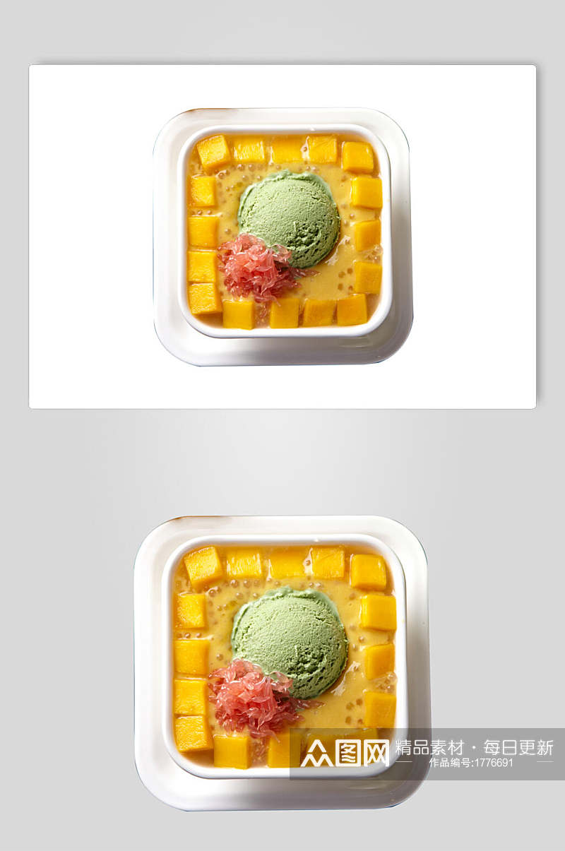 甜品冰淇淋芒果摄影图片素材