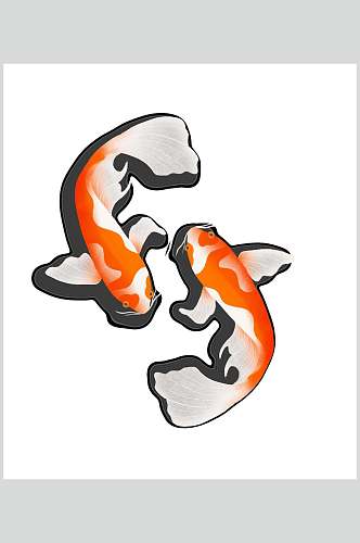 手绘画锦鲤鲤鱼设计元素素材