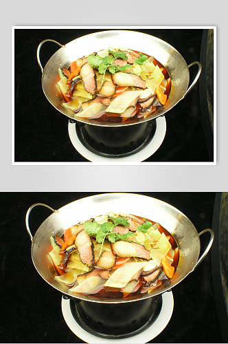 干锅莴笋腊肉美食高清图片