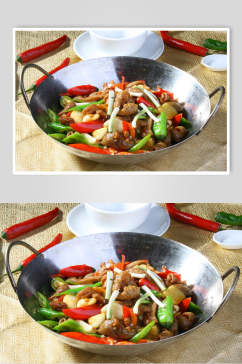 干锅肥肠青椒餐饮食品图片