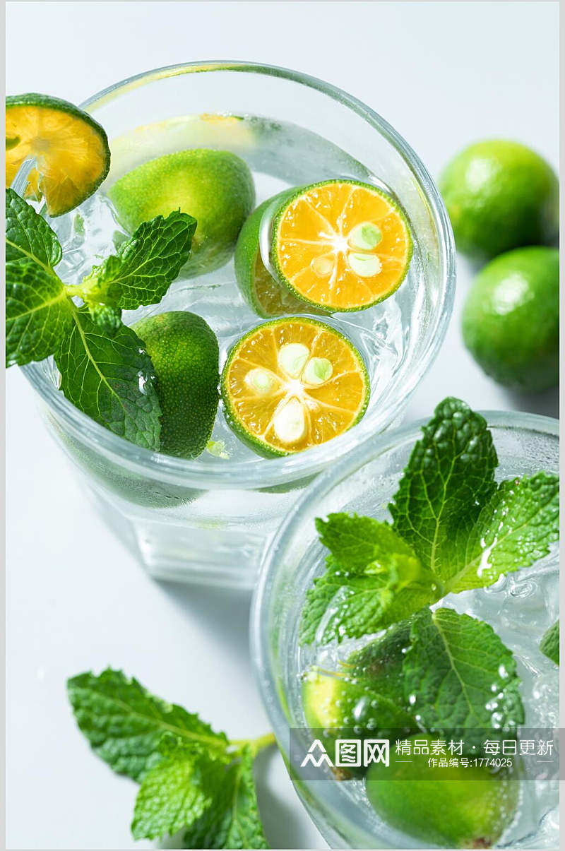 清新夏日青柠檬冰凉饮品饮料高清图片素材