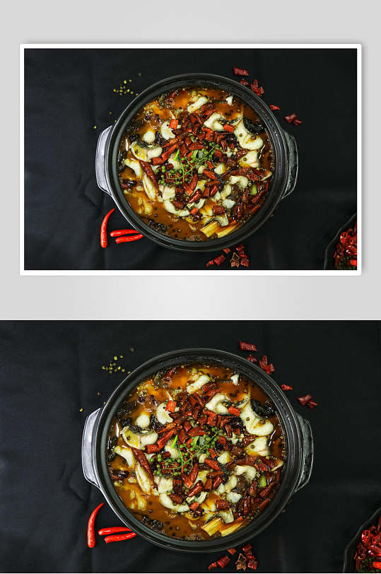 香辣酸砂锅菜鱼餐饮菜品图片