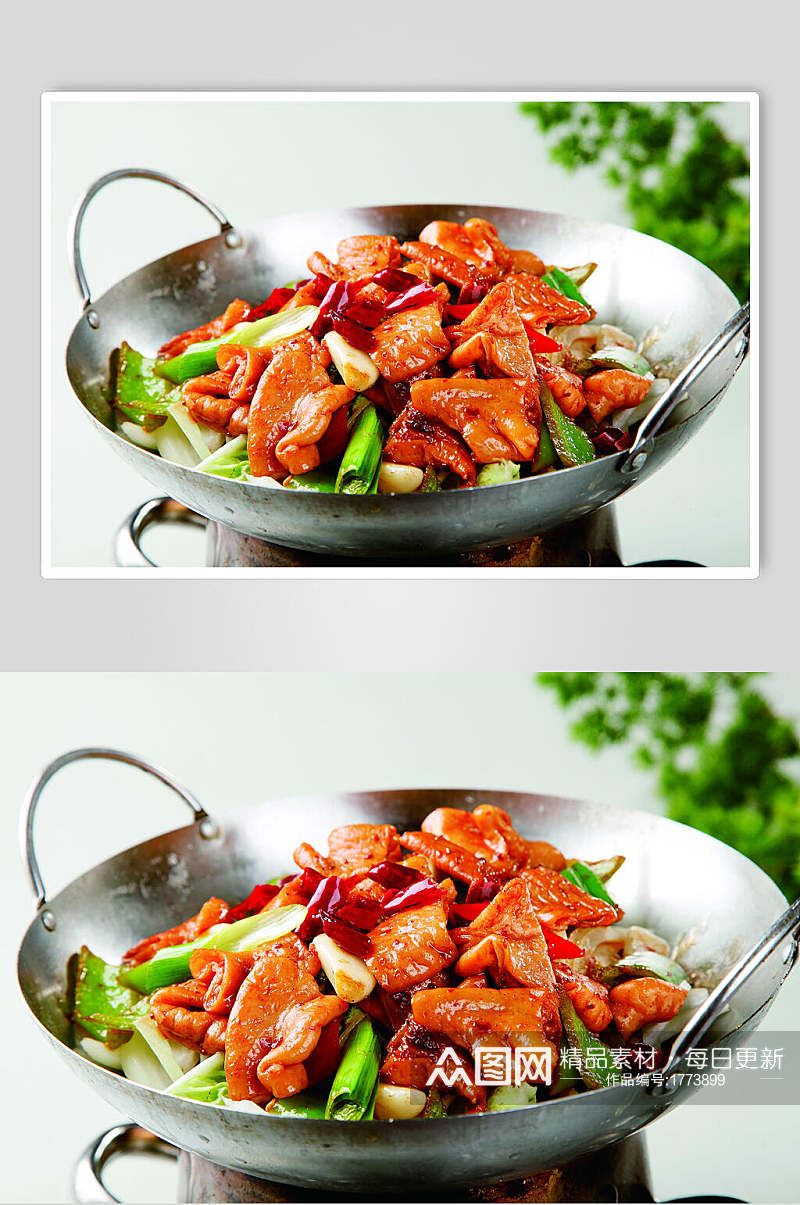 健康美味干锅肥肠餐饮食品图片素材