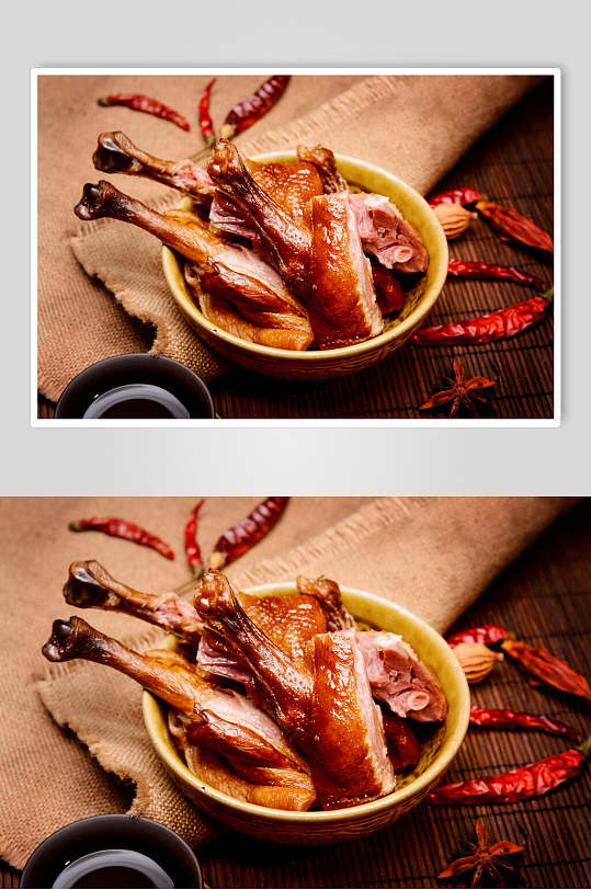 两根美味油亮鸭腿美食高清图片煎鸡肉腿卤味鸭腿美食图片6812345678