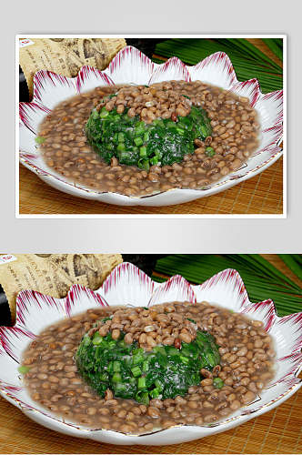 米汤饭都青菜美食摄影图片