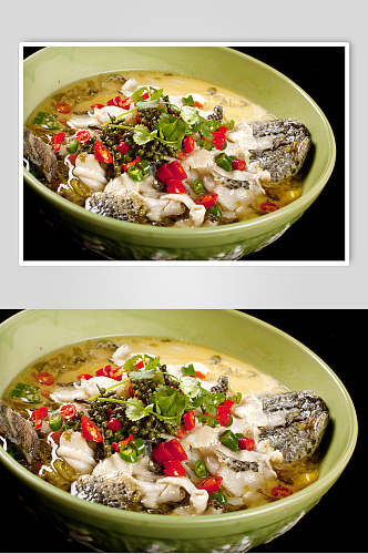 健康美味酸菜鱼美食摄影图片