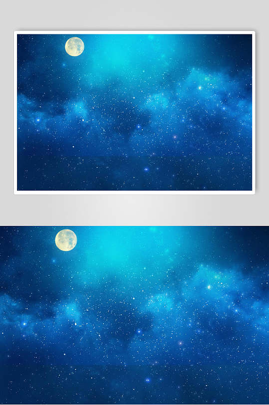 夜晚蓝色宇宙星空摄影图