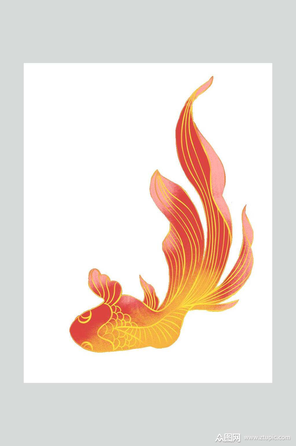 卡通锦鲤鲤鱼设计元素素材