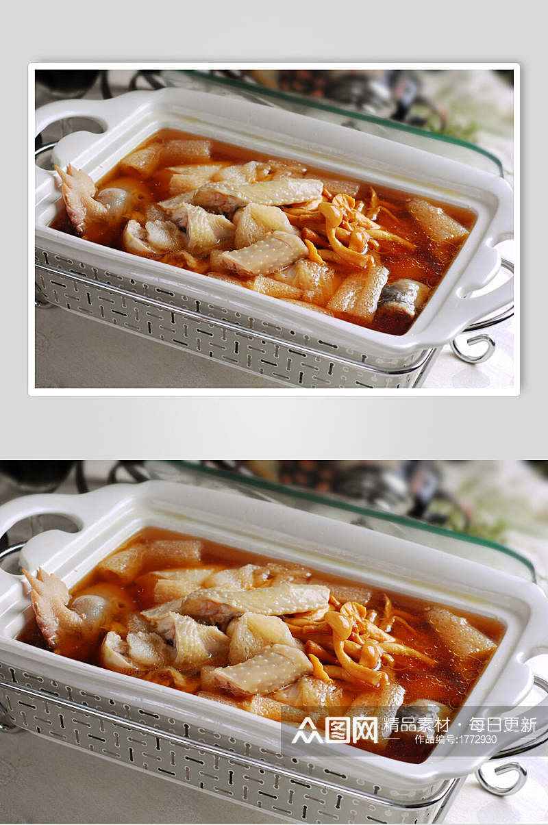热菜什菌土鸡汤美食摄影图片素材