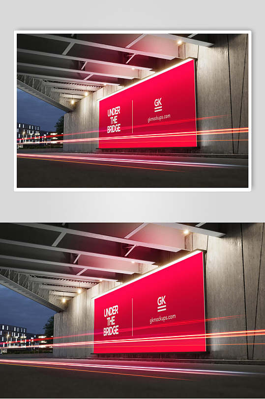 金属质感红色大气海报LOGO展示样机效果图