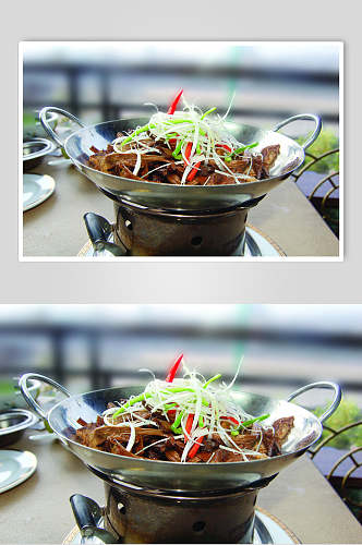 鲜香美味干锅茶树菇美食高清图片