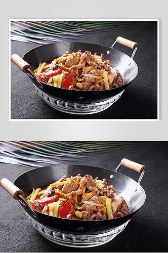 热菜干锅鸡胗美食高清图片