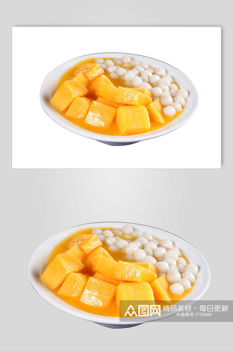 甜品芒果汤圆高清图片素材