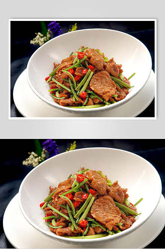 香炒山羊肉美食摄影图片