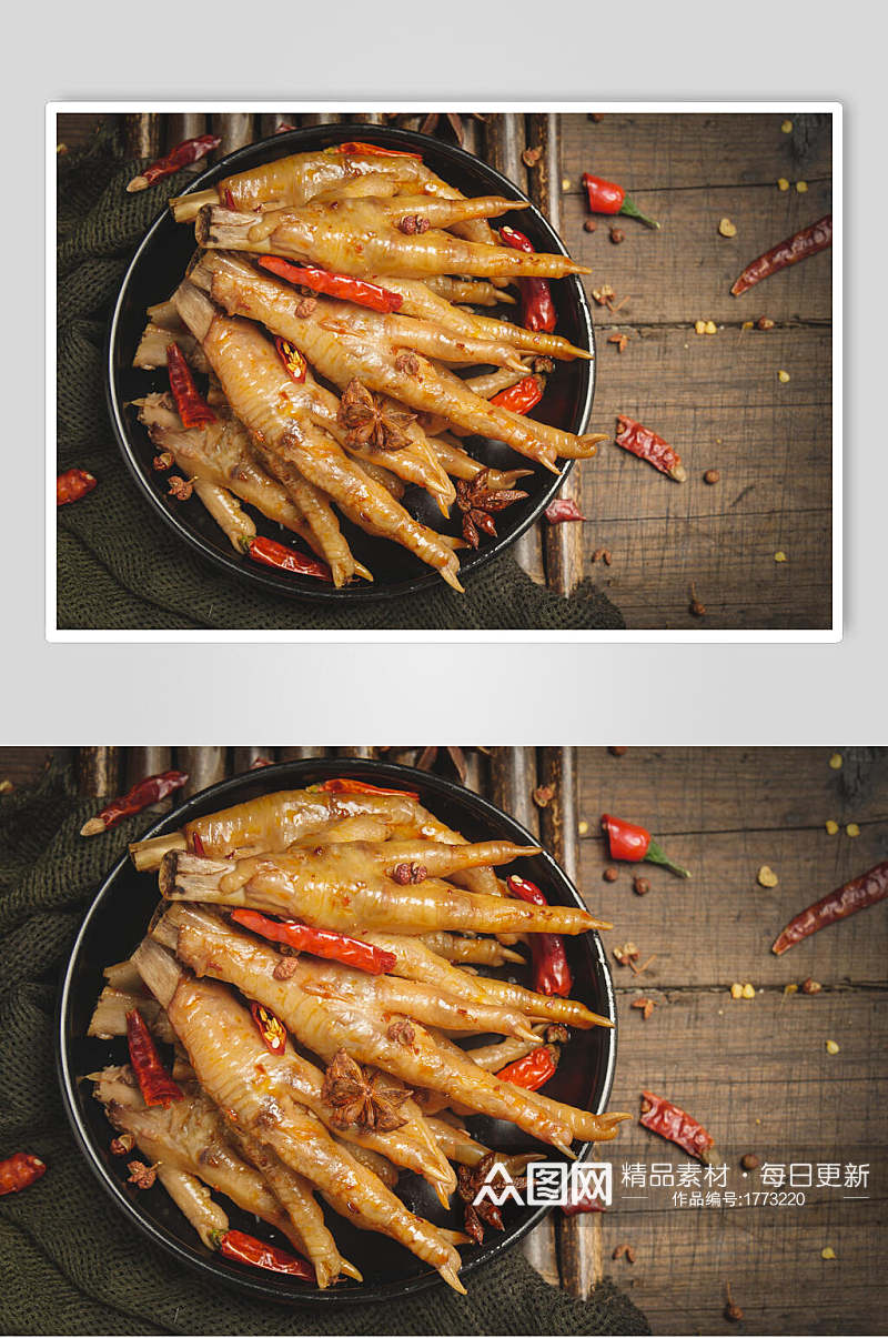 泡椒鸡爪卤味美食摄影图片素材