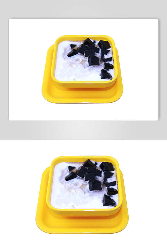 新鲜美味甜品仙草椰奶摄影图片