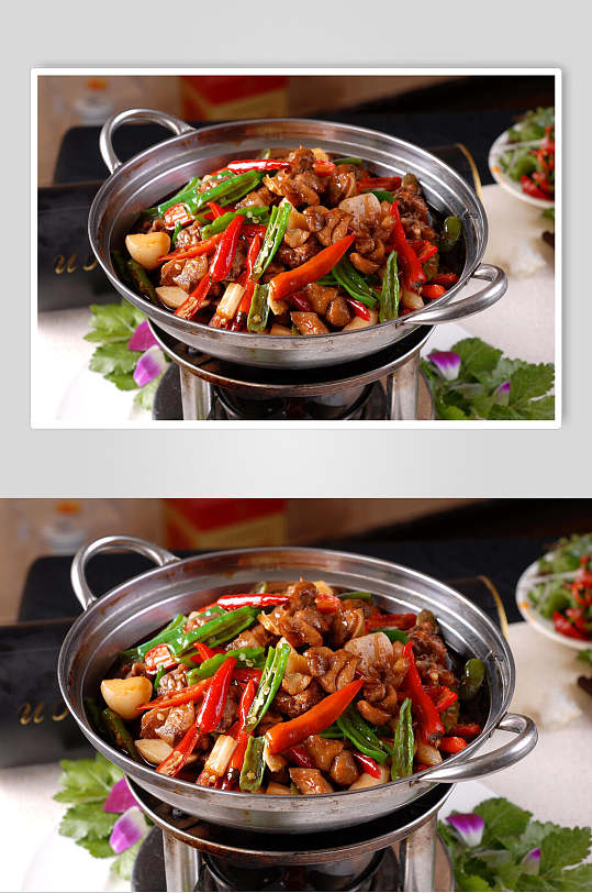 热菜干锅鸡枞菌美食高清图片