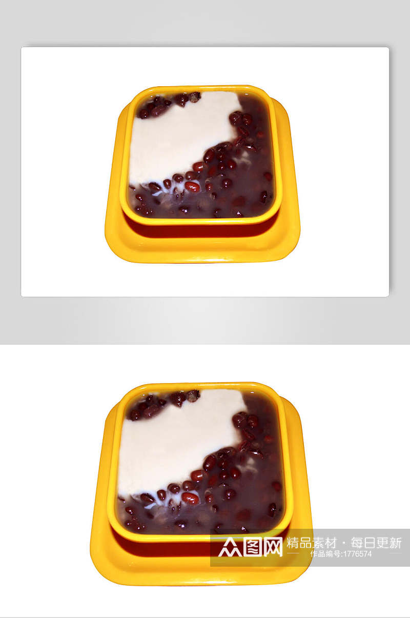 甜品红豆鲜奶美食摄影图片素材