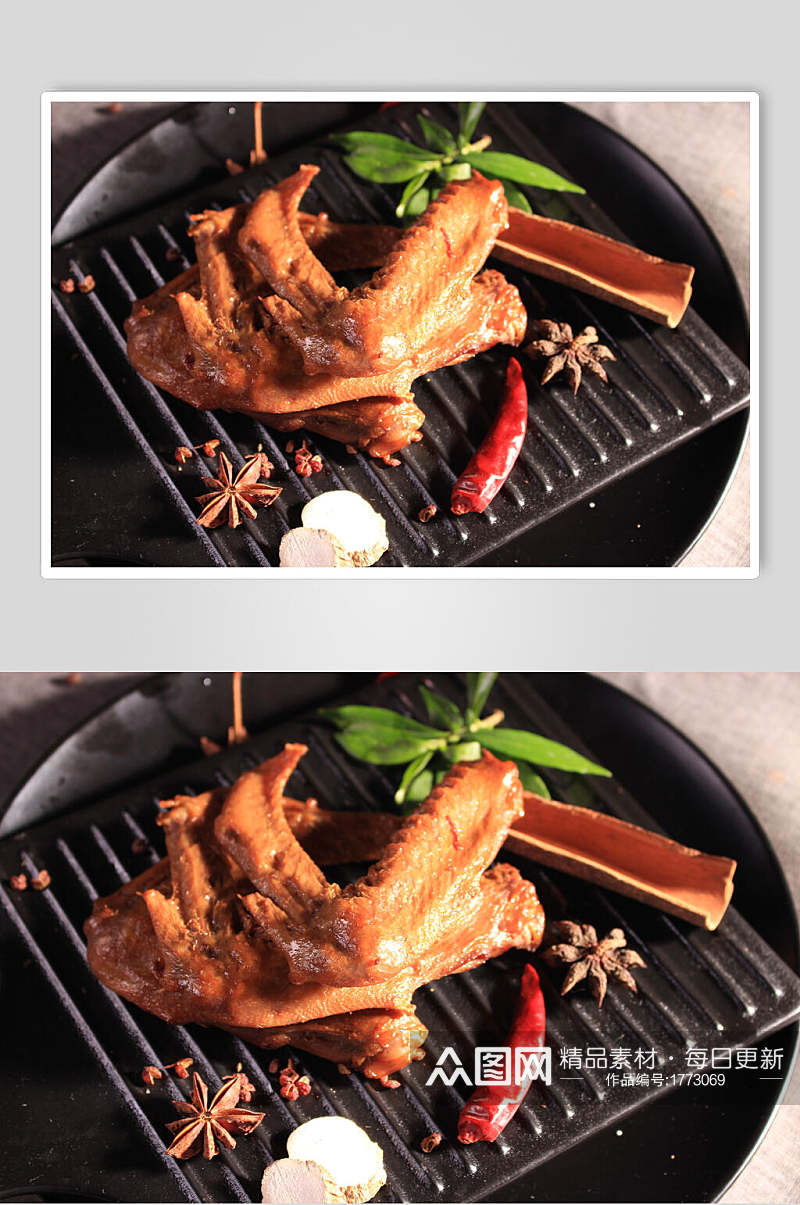 美味鸭肉鸭翅卤味美食摄影图片素材