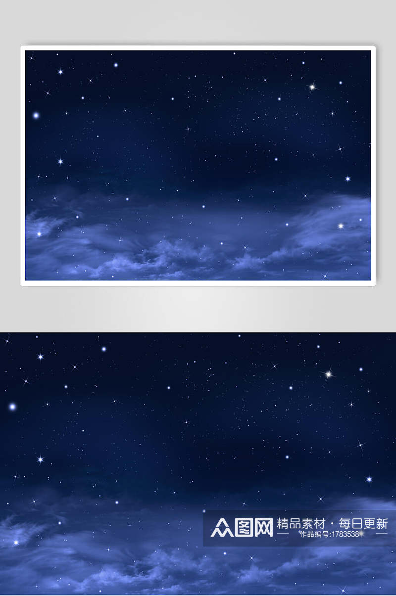 夜晚蓝色宇宙星空摄影图素材