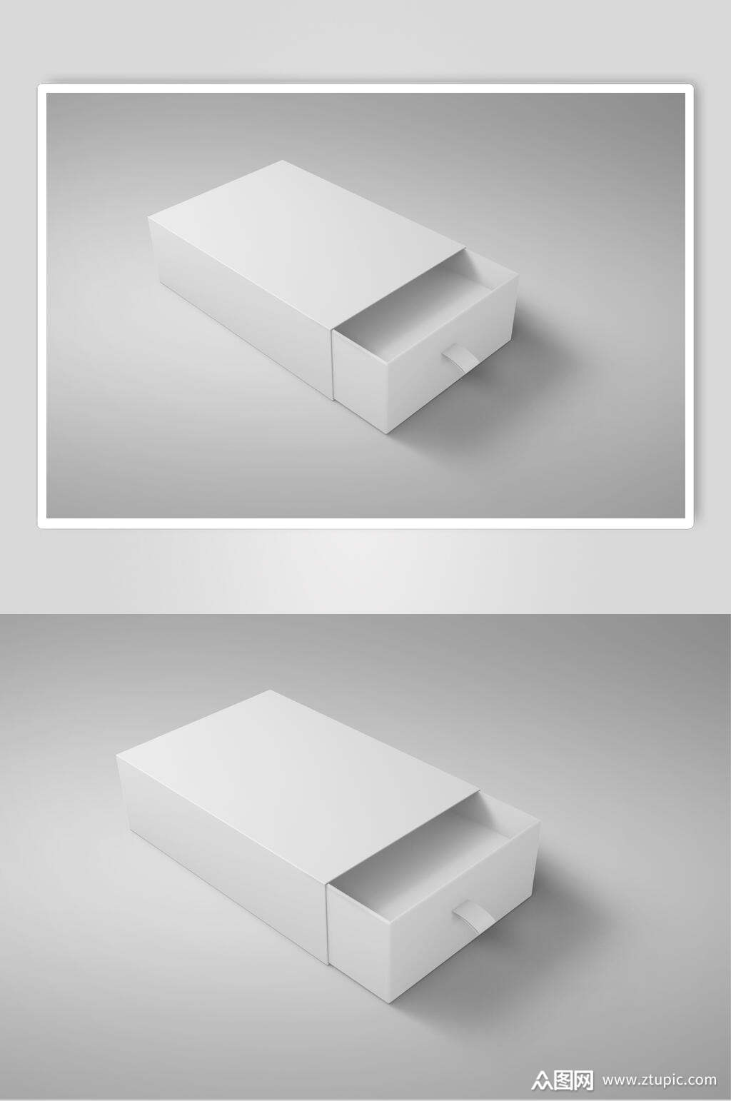 抽拉简约包装盒样机效果图效果图