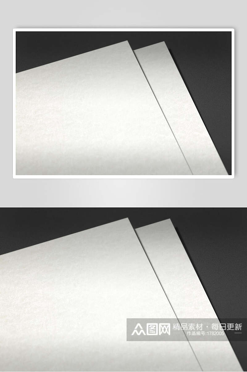 灰色纸张折页样机效果图设计素材