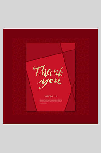 红色感谢贺卡邀请函设计海报