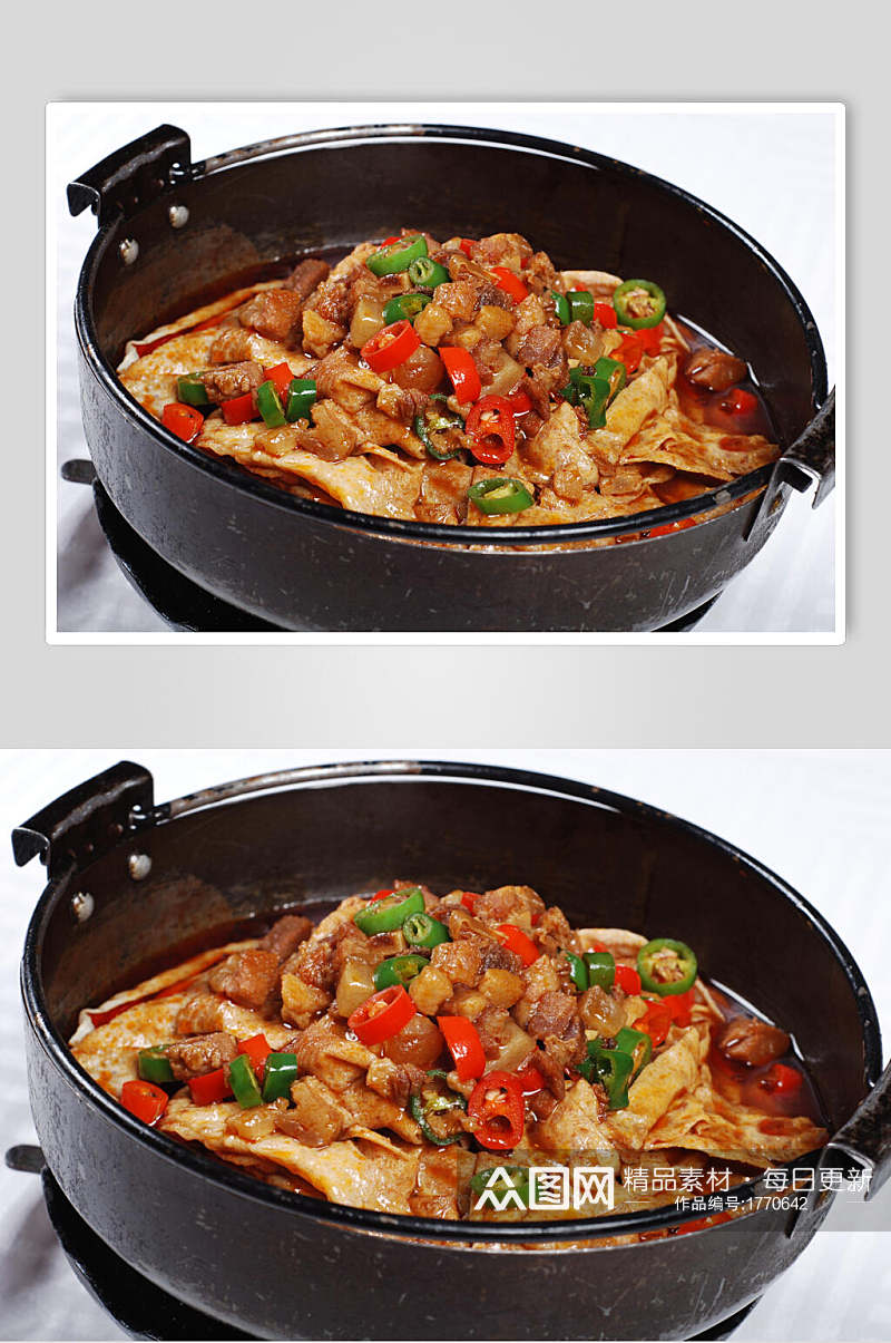 干锅豆皮美食高清图片素材