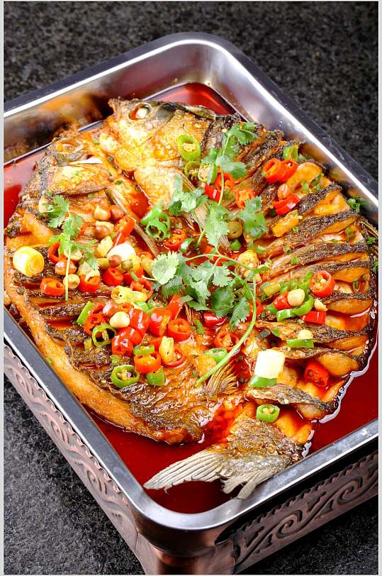 正宗香辣美味烤鱼餐饮高清图片-众图网