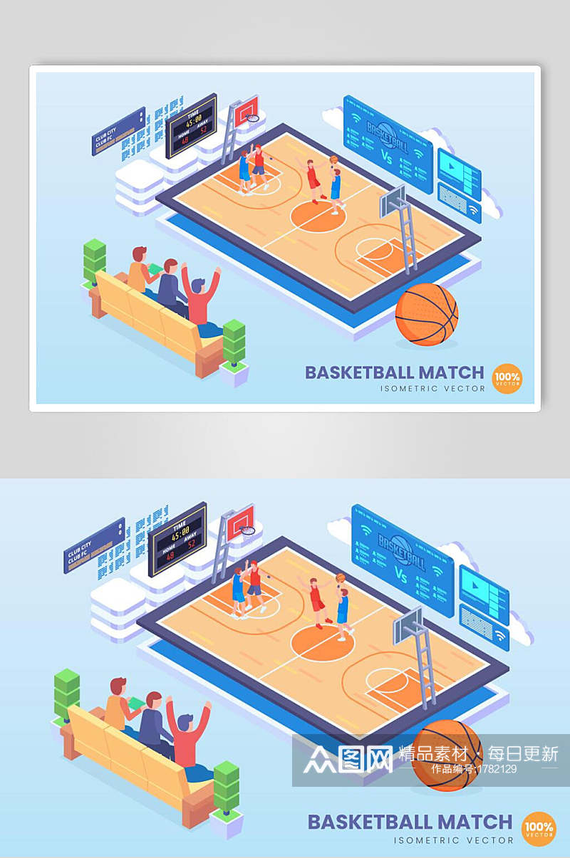 运动篮球场比赛设计元素素材