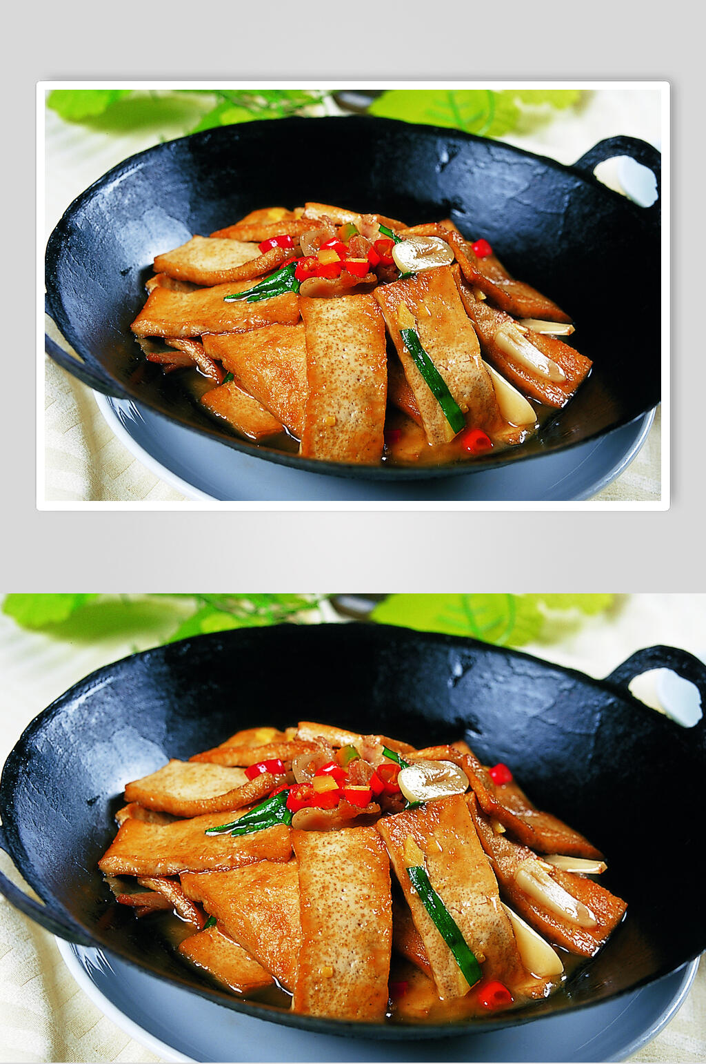 干锅锅贴豆腐美食高清图片素材