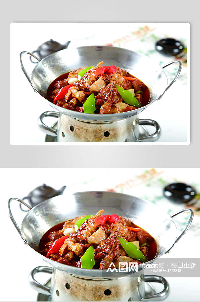干锅手撕肉食品高清图片素材