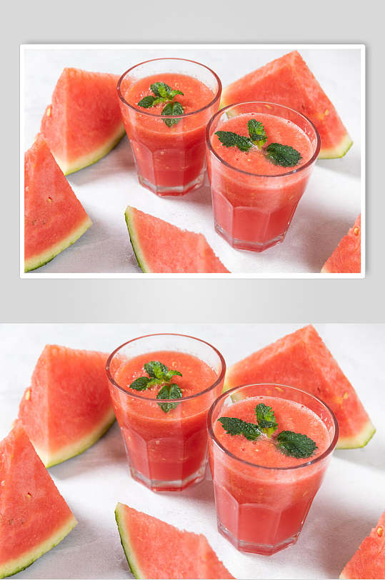 鲜榨果汁夏日西瓜汁冰凉饮品饮料图片