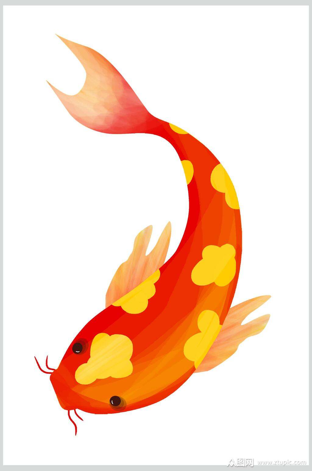 卡通锦鲤鲤鱼设计元素素材