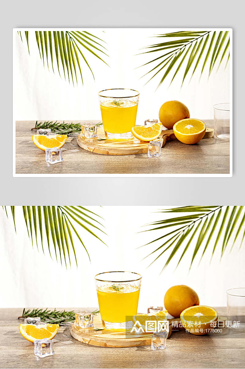 清新夏日橙汁冰凉饮品饮料图片素材