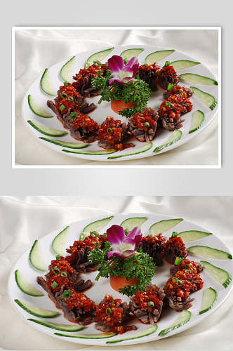 剁椒鸭胗美食摄影图片