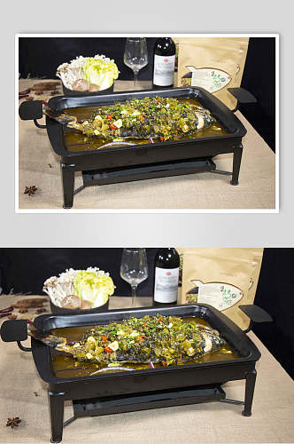 健康美味烤鱼餐饮菜品摄影图片