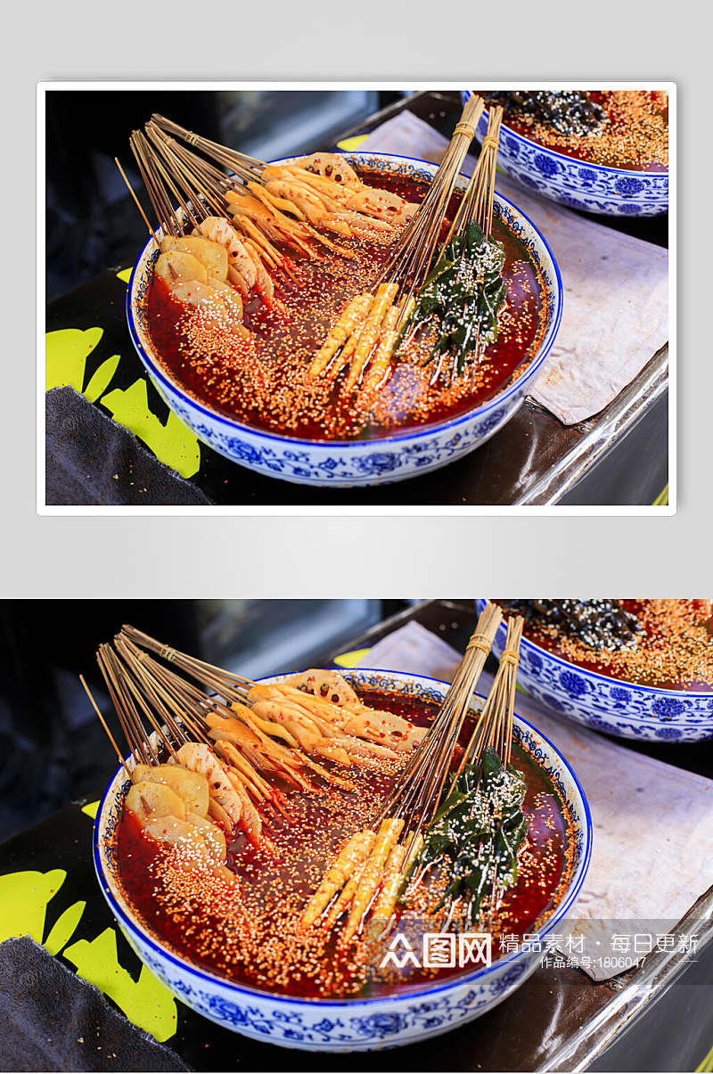 红油鲜香麻辣串串冒菜图片素材