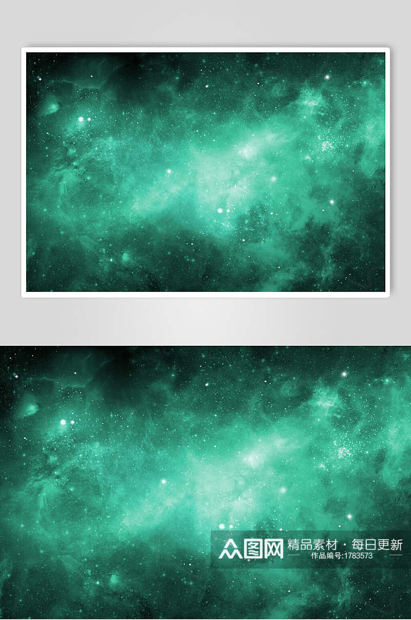 绿色高清宇宙星空装饰画素材