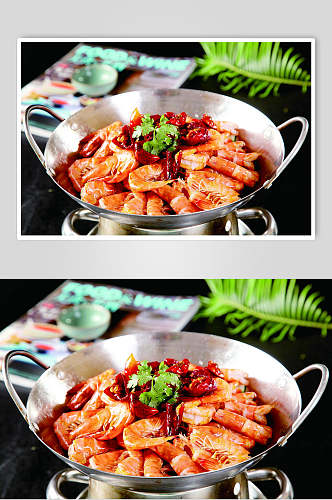 海鲜干锅香辣虾餐饮食品图片