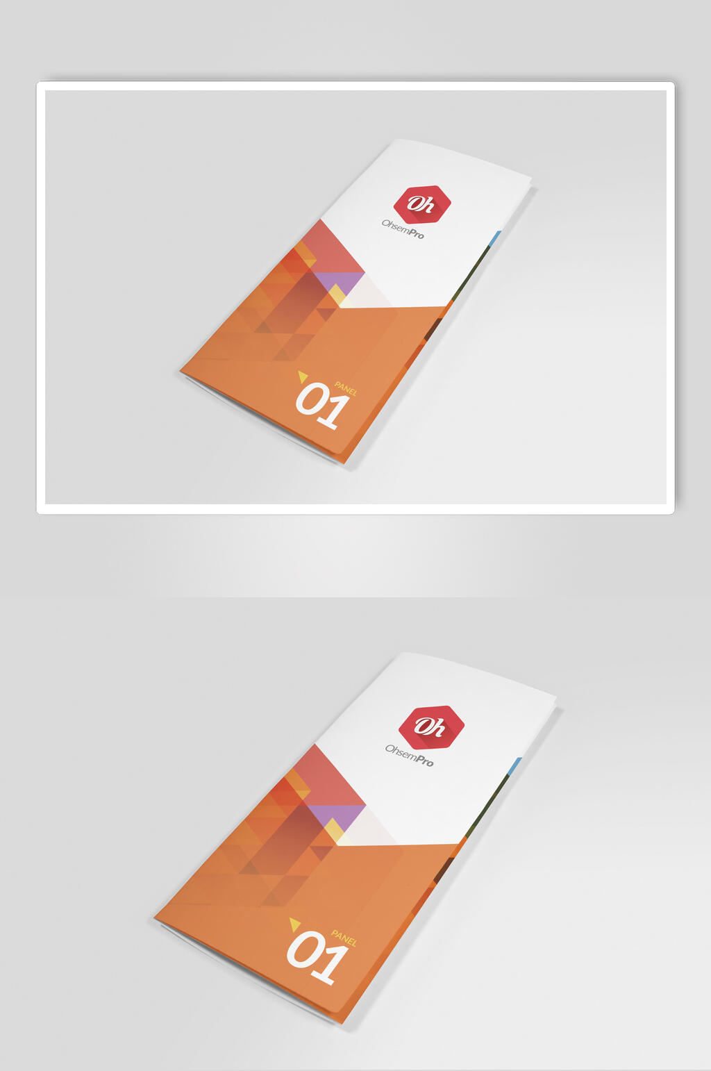 简约企业折页LOGO展示样机效果图设计素材