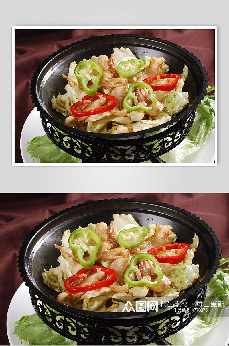 健康美味干锅包菜美食高清图片素材