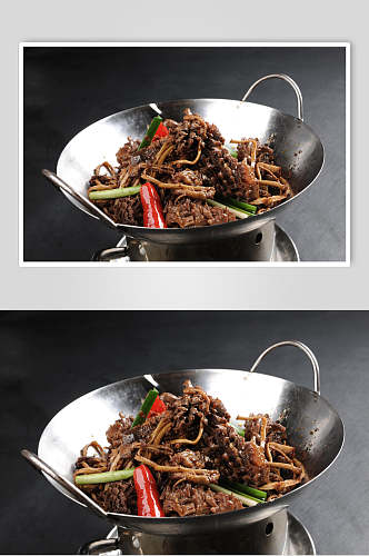 干锅鸡胗茶树菇图片