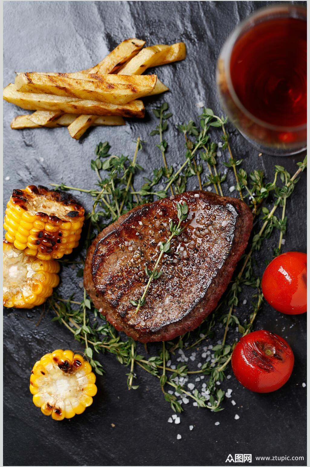 焦香牛排实拍图片