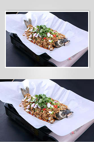 招牌烤鱼餐饮菜品摄影图片