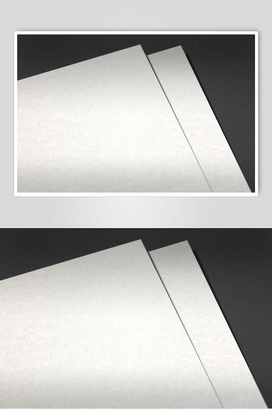简洁折页纸张样机效果图