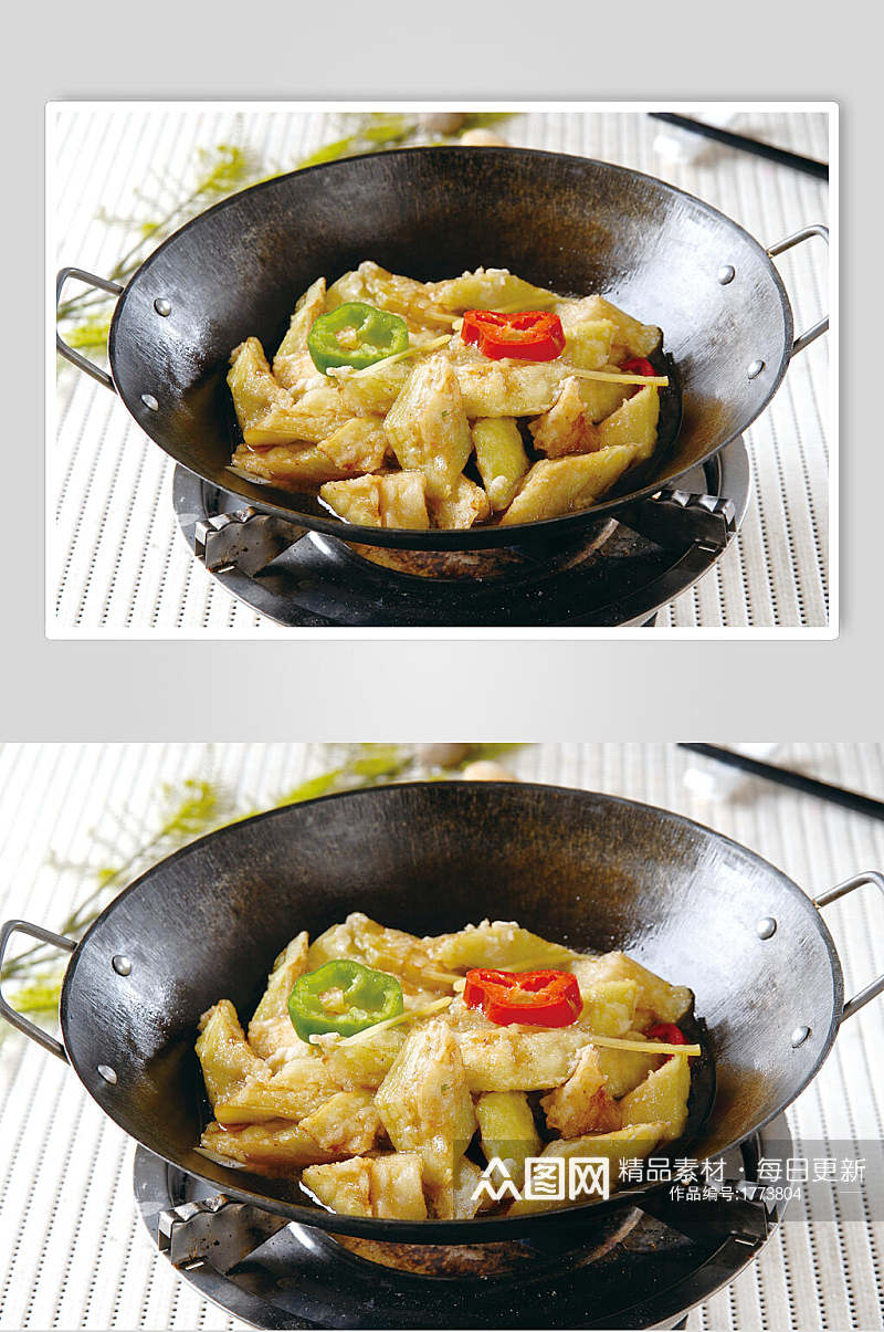 干锅茄子食品高清图片素材