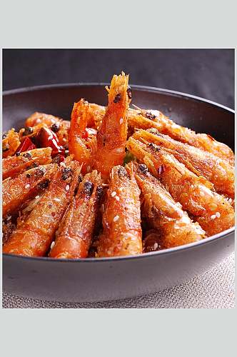热干锅虾美食高清图片