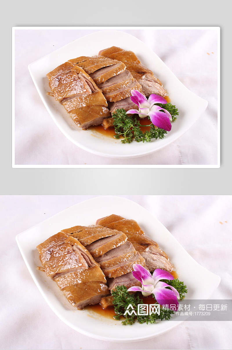 新鲜美味烤鸭卤味美食摄影图片素材